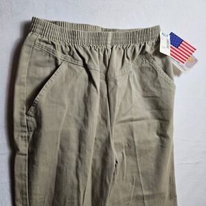 Vintage 90s Pizzazz High Waisted Khaki Pants Tapered Leg Cotton Mom Trousers 16P